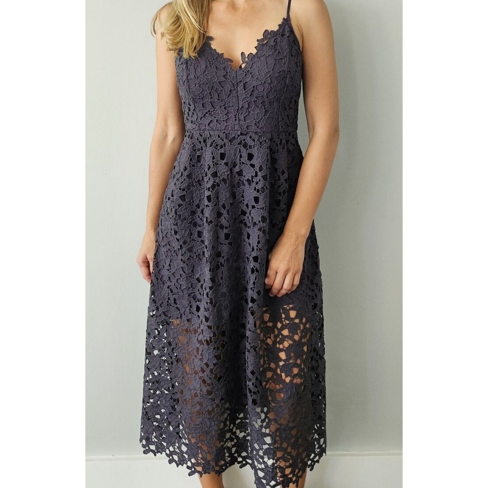 ASTR the Label Navy Blue Lace Midi Dress XS Only Worn Once Wedding Extra Small